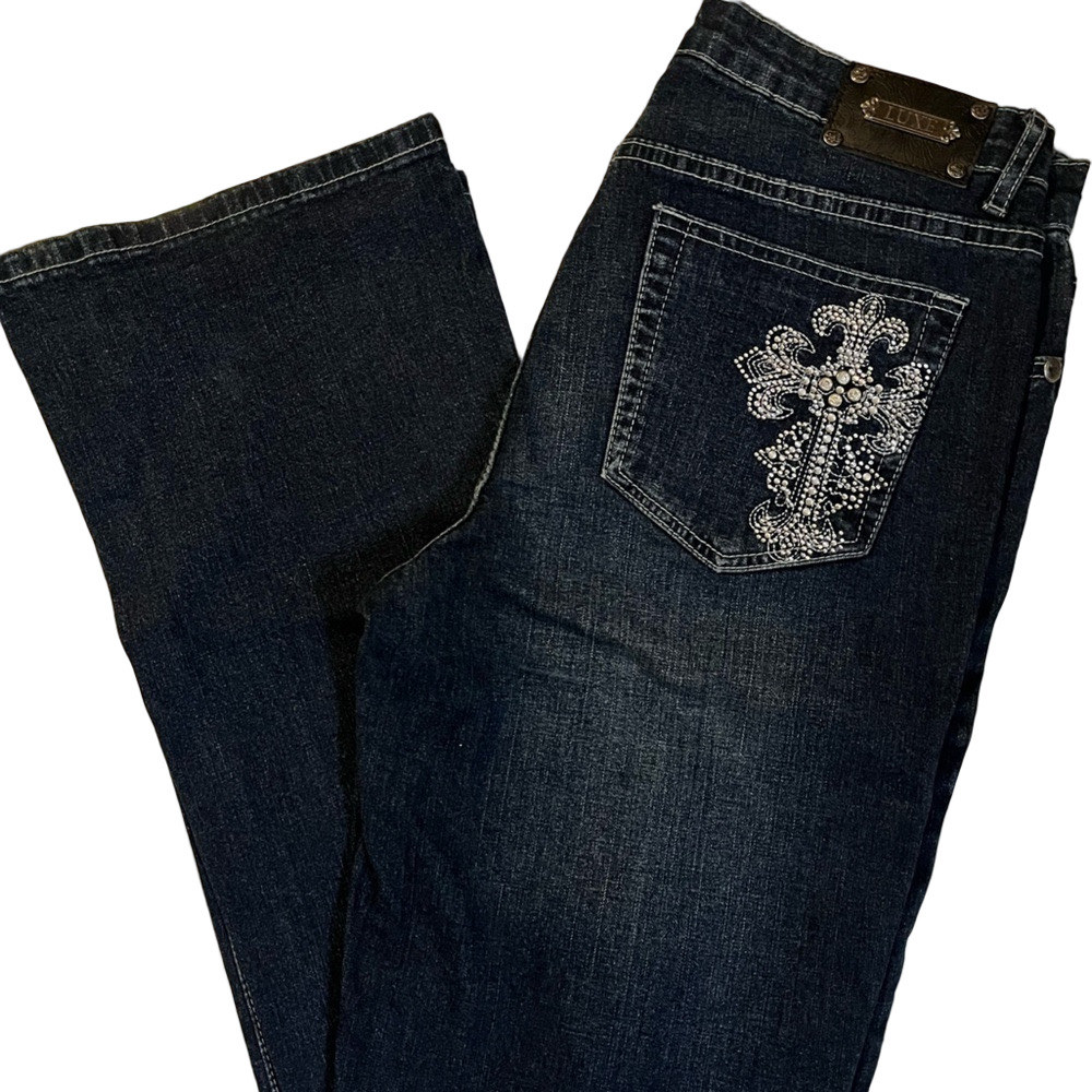 Tru Luxe Boot Cut Dark Blue Denim Jeans Size 8